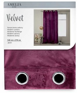 AmeliaHome Užuolaidid VELVET värv violetne stiil klassikaline hõbedane konksud materjali tüüp - tekstiil samet 140x270 AmeliaKod