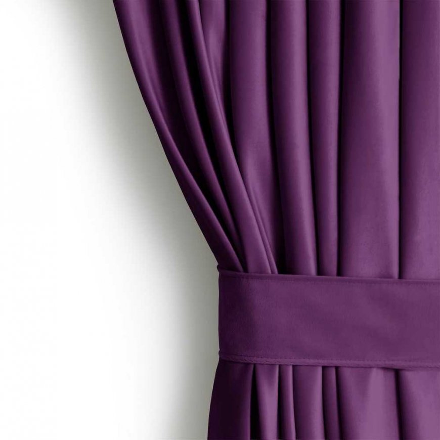 AmeliaHome Užuolaidos VELVET spalva violetinė stiliaus klasikinės sidabrinės kilpelės medžiagos tipas - tekstilė aksomas 140x270 – 3