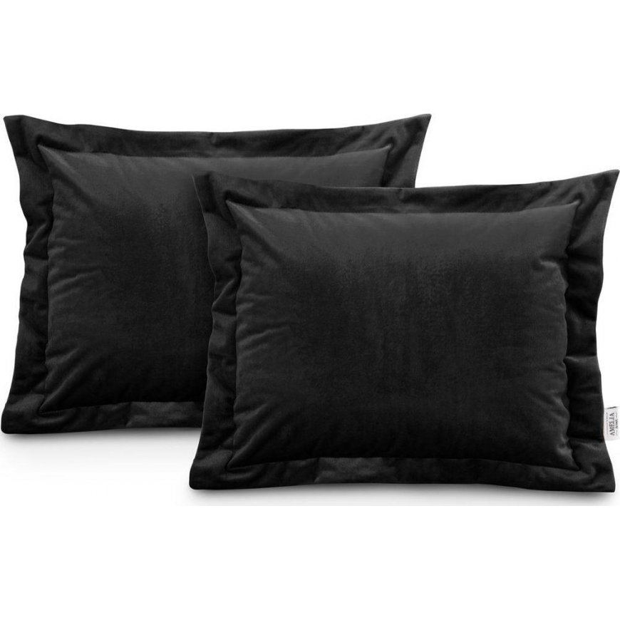 AmeliaHome CUS/AH/VELVET/Melns/SIDE/50X70*2