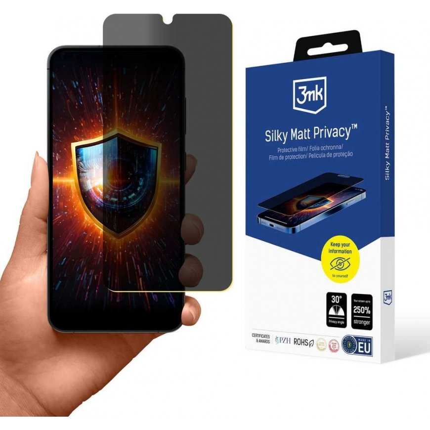 Privacy film 3mk Silky Matt Privacy protection designed for Samsung Galaxy S25 Plus