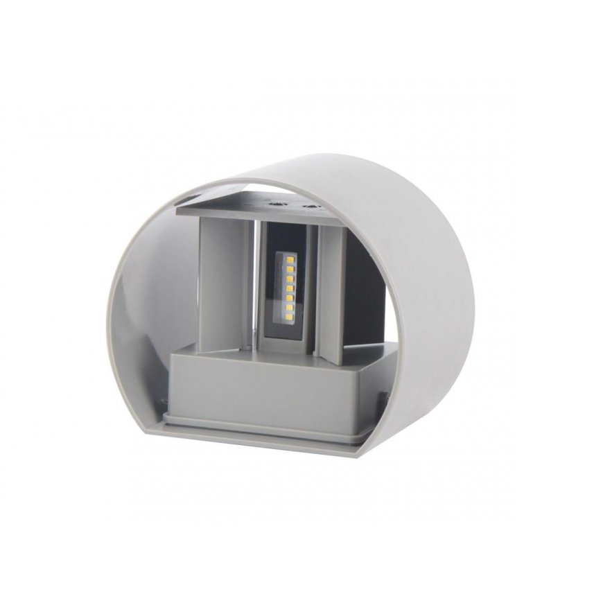 Wall outdoor lamp CILINDER, LED 2x3W, 4000K, IP54, adjustable beam angle, gray, LED line LITE – 3
