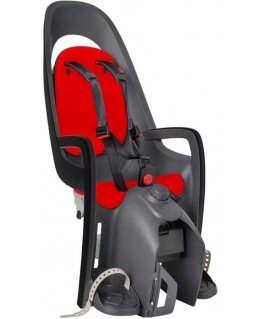 Hamax Caress - bicycle seat for up to 22 kg, mounted on a carrier | Dark gray/red