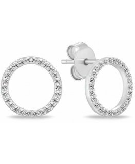 Brilio Silver Nesenstantys silver hoop earrings with zirconia EA1072W