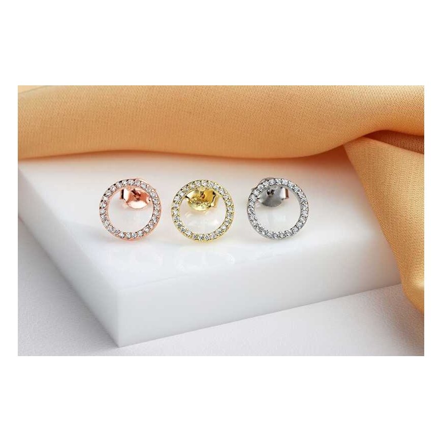 Brilio Silver Nesenstantys silver hoop earrings with zirconia EA1072W – 4