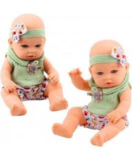Lean Toys Vihreä kukallinen mekko päänauhan ja nauhan kanssa "Baby Doll"