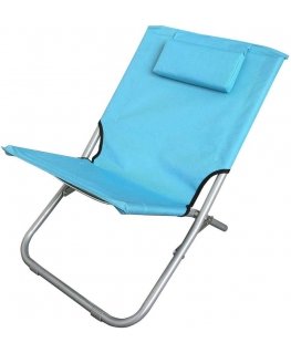 January Camp COLLAPSIBLE BEACH CHAIR WITH HEADREST 47X61X58CM BLUE