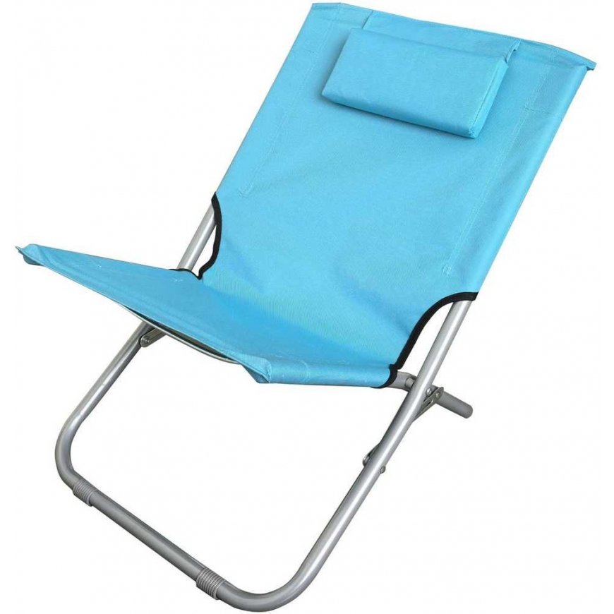January Camp COLLAPSIBLE BEACH CHAIR WITH HEADREST 47X61X58CM BLUE