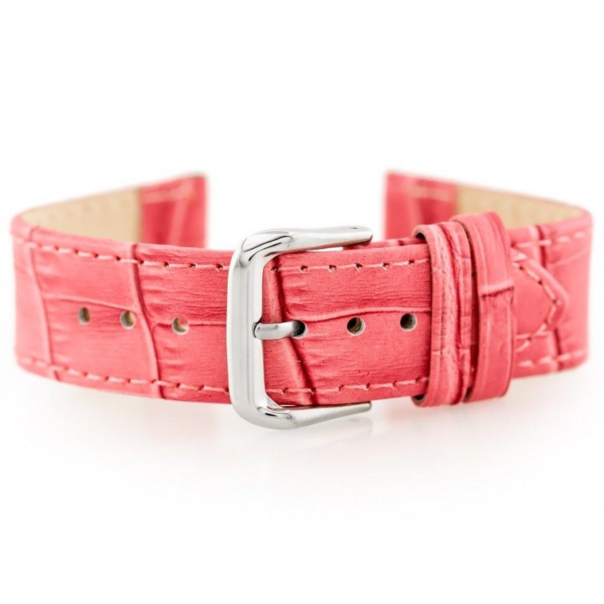 Pacific Pink W41 leather watch strap - pink - 22mm