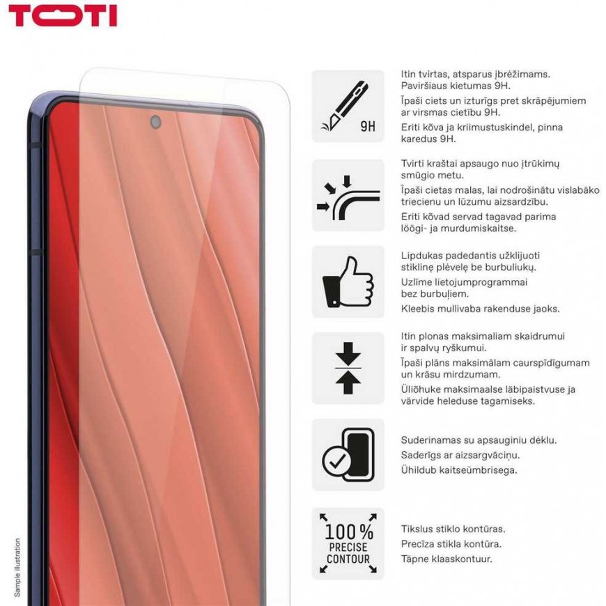 Toti TEMPERED klaas 2D ekraanikaitse Samsung Galaxy A26/A16 jaoks, läbipaistev – 2