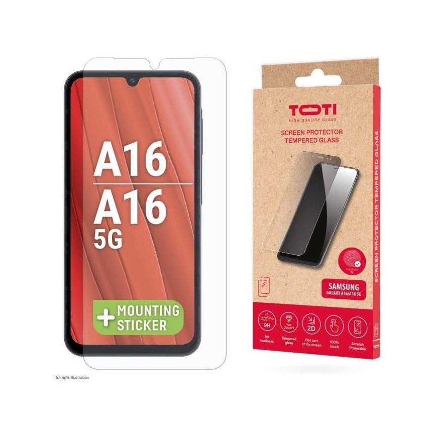 Toti TEMPEROIDUN lasin 2D-näytönsuojus Samsung Galaxy A26/A16:lle, Läpinäkyvä – 5