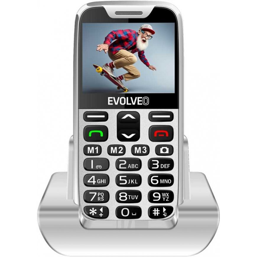 EVOLVEO EasyPhone XR + white stand – 2