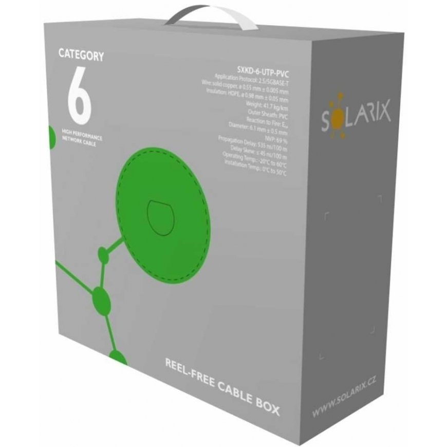 Solarix UTP Installation Cable, Cat6, wire, PVC, box 100m SXKD-6-UTP-PVC – 3