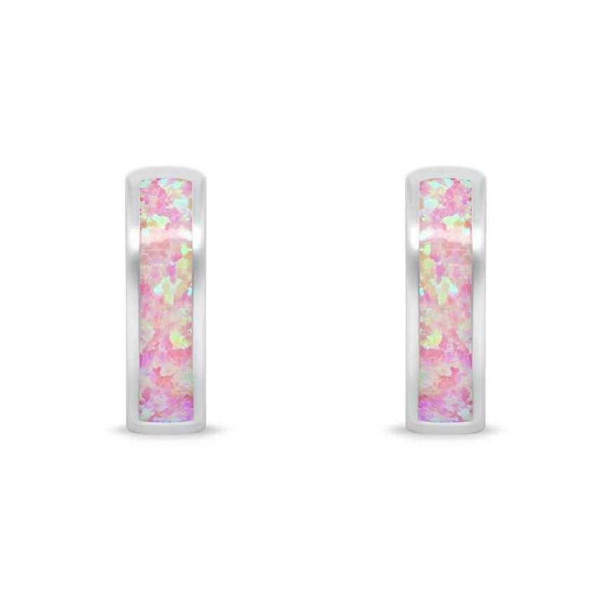 Brilio Silver Silver Ring Earrings with Pink Opal EA1047WP – 2