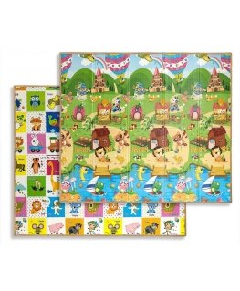 Milly Mally foldable foam play mat with colorful animals T1