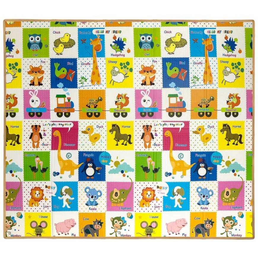 Milly Mally foldable foam play mat with colorful animals T1 – 3
