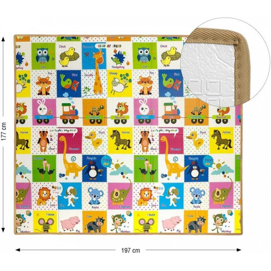Milly Mally foldable foam play mat with colorful animals T1 – 5