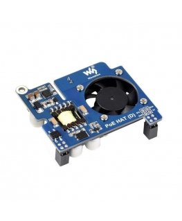 Power over Ethernet HAT (D), PoE and 802.3af network power extension, Raspberry Pi 3B+/4B, Waveshare 19532