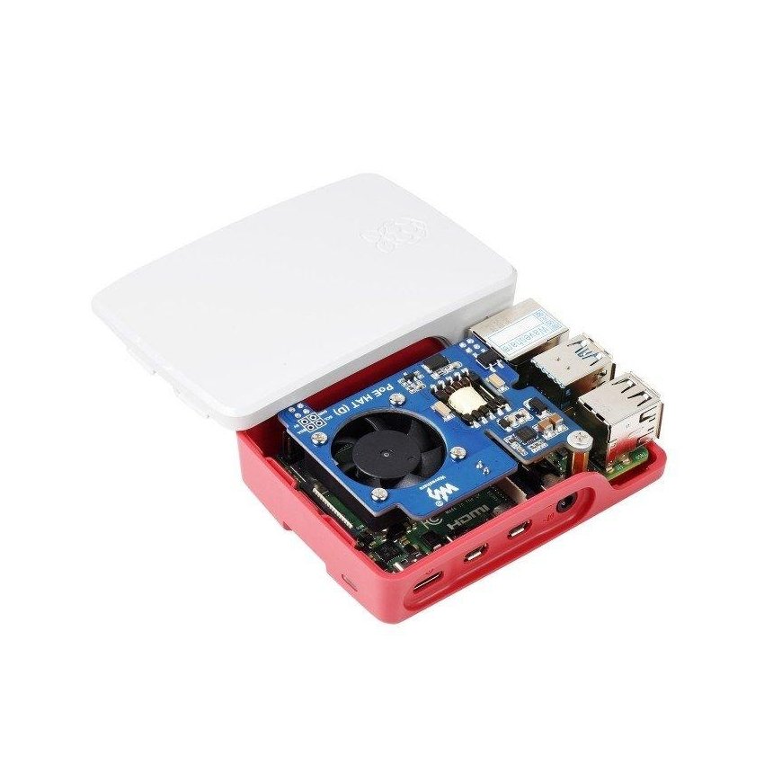 Power over Ethernet HAT (D), PoE ir 802.3af tinklo maitinimo priedėlis, Raspberry Pi 3B+/4B, Waveshare 19532 – 2
