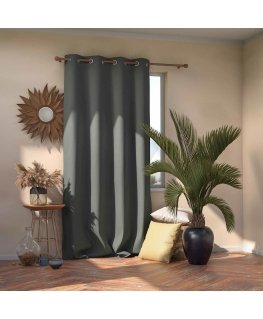 Yöverho renkailla AmeliaHome BLACKOUT 140X270 cm, 1 kpl, väri: grafiitti