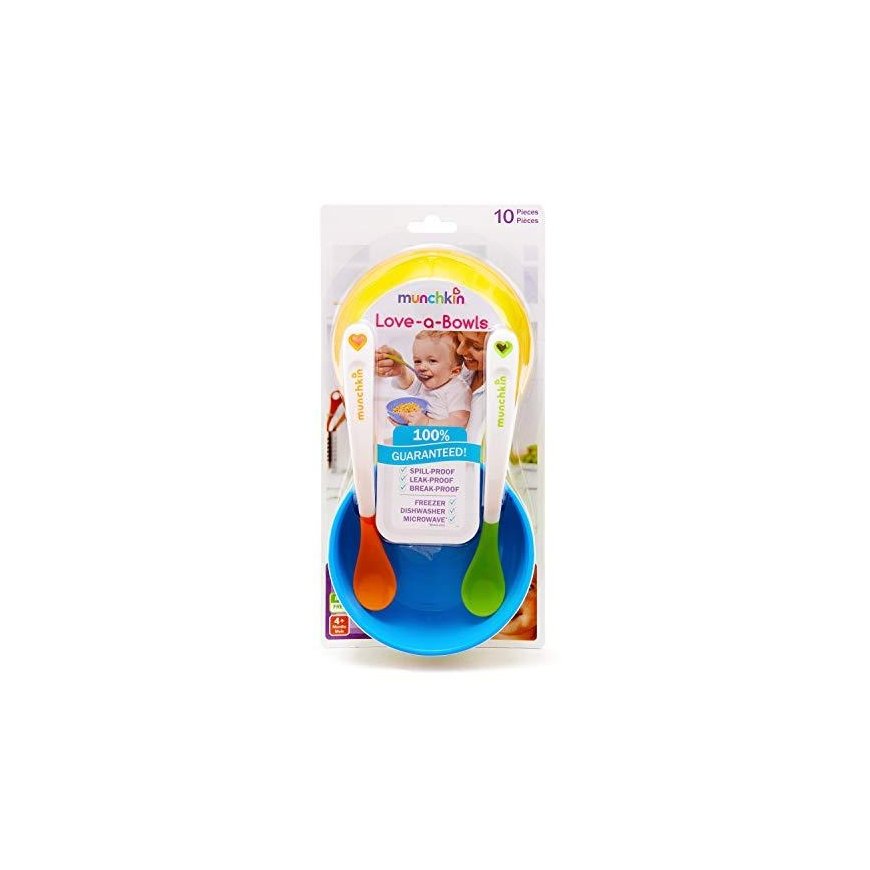 MUNCHKIN bowl set with lids and two spoons LOVE A BOWL – 4
