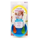MUNCHKIN trauku komplekts ar vāciņiem un divi karotītes LOVE A BOWL MUNCHKIN trauku komplekts ar vāciņiem un divi karotītes LOVE A BOWL