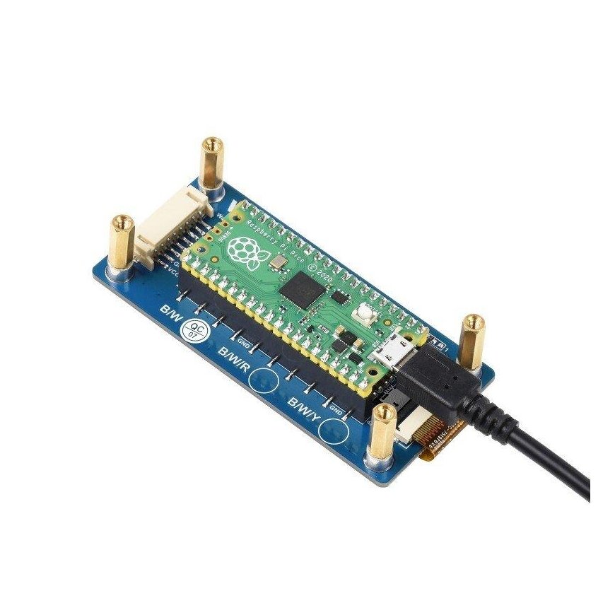 E-paber E-Ink, 2.9" 296x128px, SPI, must ja valge, mõeldud Raspberry Pi Pico jaoks, Waveshare 19408 – 2