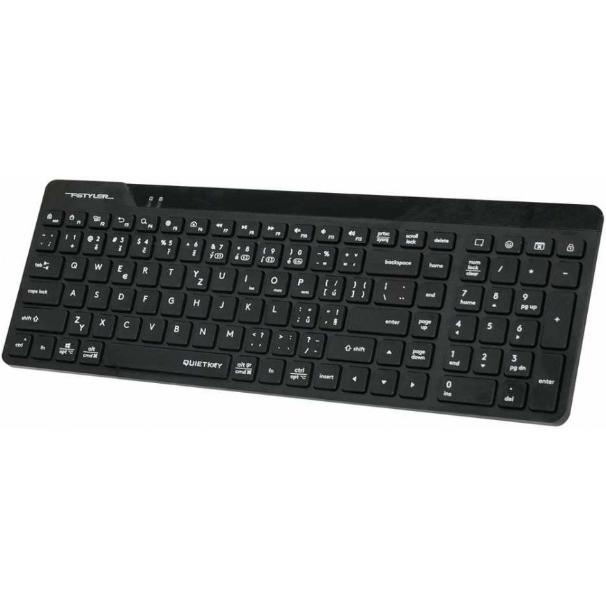 A4tech FStyler FBK23 AS, Wireless Dual mode Bluetooth+2.4G keyboard, CZ, black – 3