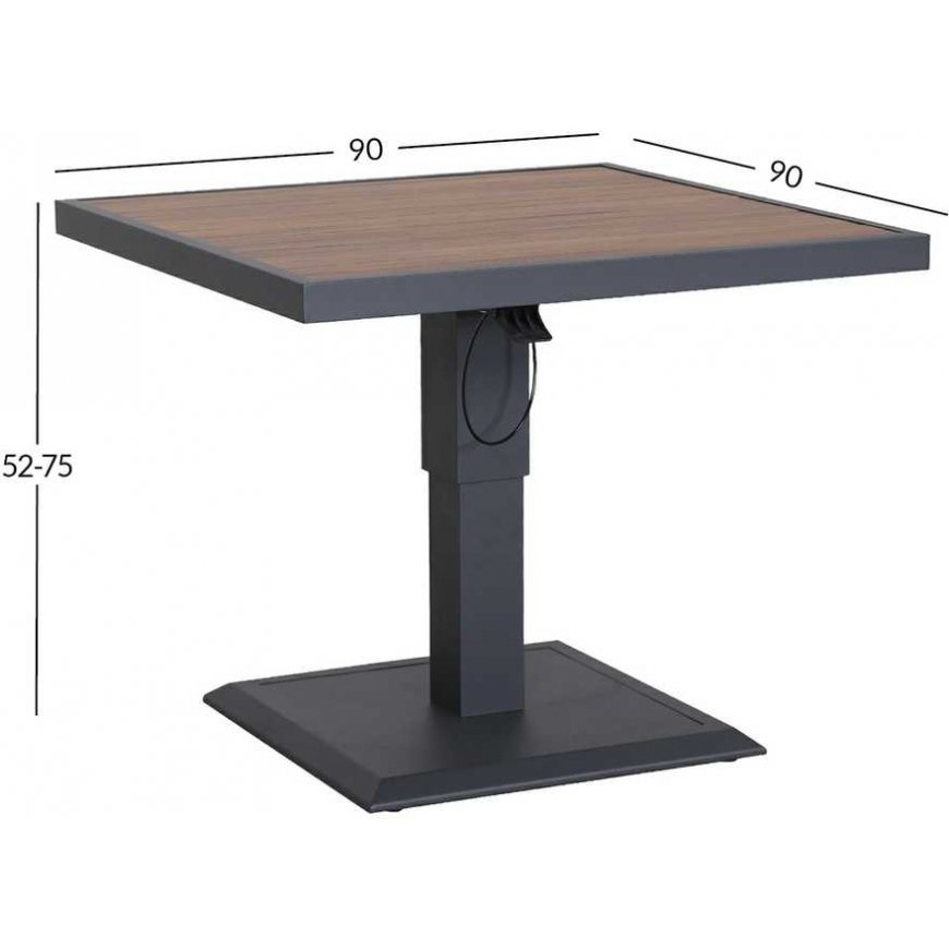 Stalas PARKER 90x90xH52-75cm, hall – 4