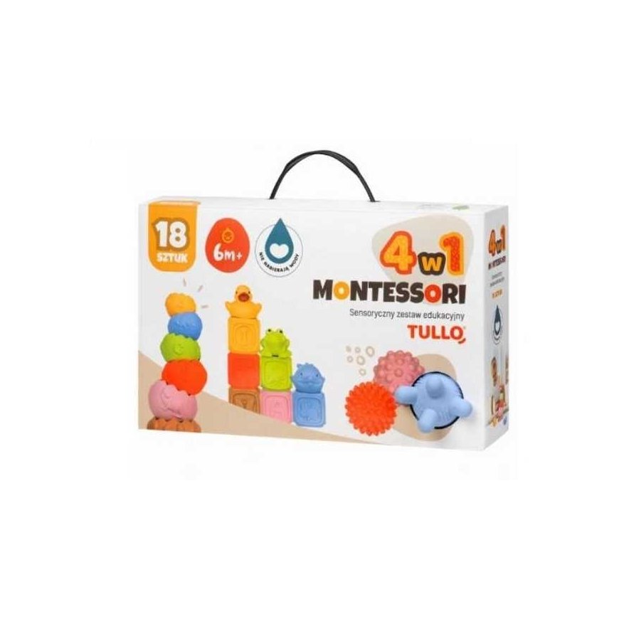 TULLO Klockit sens.Montessori pyramidi pallot..18kpl 76136