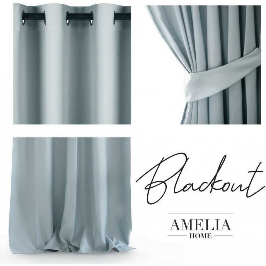 Night curtain with rings AmeliaHome BLACKOUT 140X245 cm, 1 pc, color: silver – 5
