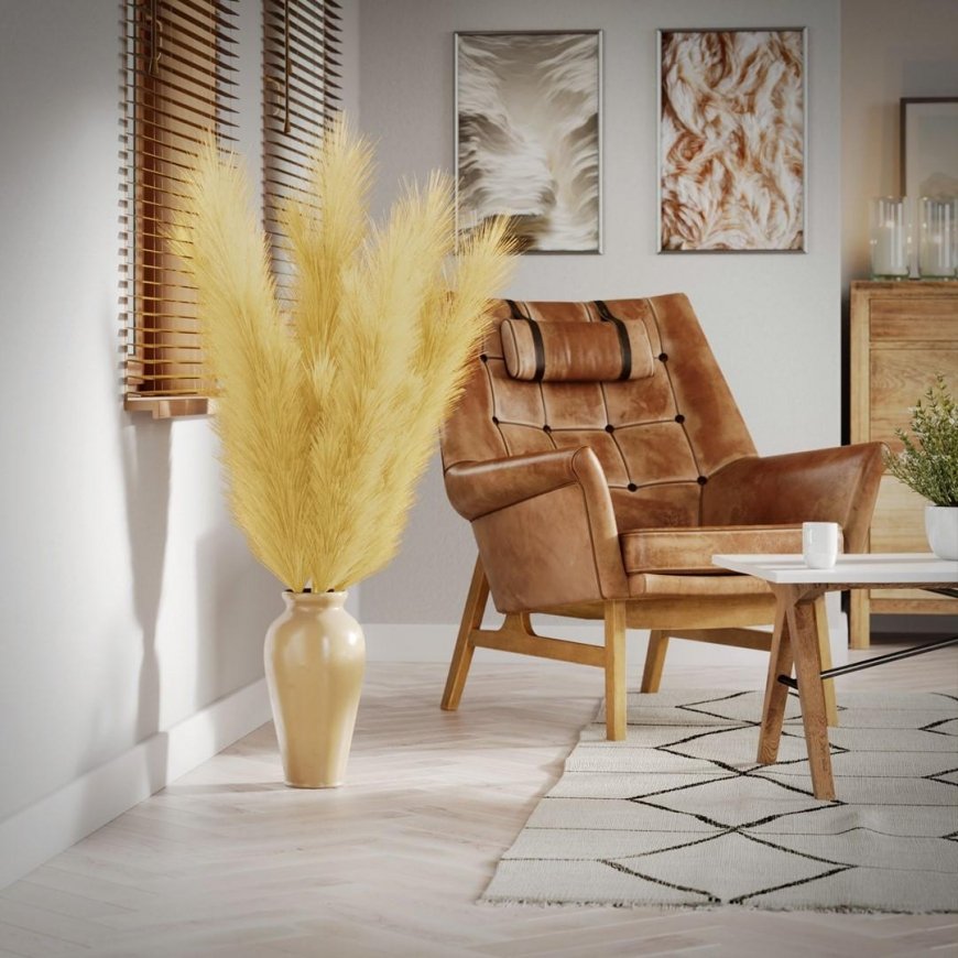 Artificial pampas grass AmeliaHome PAMPLY, 110 cm, 3 pcs. color: honey – 5