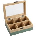 Kesper Bamboo TeeBox ar 6 atveramajām daļām, bambusa, FSC, zaļa Kesper Bamboo TeeBox ar 6 atveramajām daļām, bambusa, FSC, zaļa