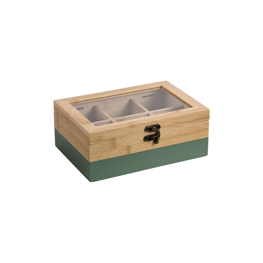 Kesper Bamboo TeeBox ar 6 atveramajām daļām, bambusa, FSC, zaļa – 2