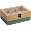 Kesper Bamboo TeeBox ar 6 atveramajām daļām, bambusa, FSC, zaļa Kesper Bamboo TeeBox ar 6 atveramajām daļām, bambusa, FSC, zaļa