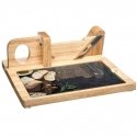 Secret De Gourmet Wooden board with cutting board, multifunctional kitchen accessory with glass plate for serving dishes Secret De Gourmet Wooden board with cutting board, multifunctional kitchen accessory with glass plate for serving dishes
