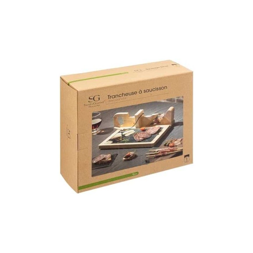 Secret De Gourmet Wooden board with cutting board, multifunctional kitchen accessory with glass plate for serving dishes – 4
