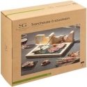 Secret De Gourmet Wooden board with cutting board, multifunctional kitchen accessory with glass plate for serving dishes Secret De Gourmet Wooden board with cutting board, multifunctional kitchen accessory with glass plate for serving dishes