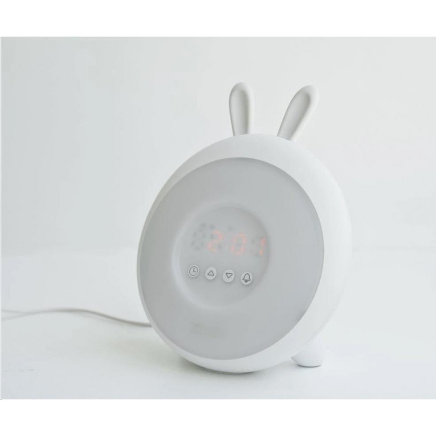 Laste lamp „Rabbit & Friends“ äratuskellaga | Valge