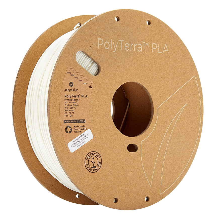 Polymaker PolyTerra PLA - 1kg - 1.75mm - Cotton Baltas