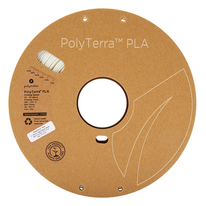 Polymaker PolyTerra PLA - 1kg - 1.75mm - Medvilnė Baltas – 3