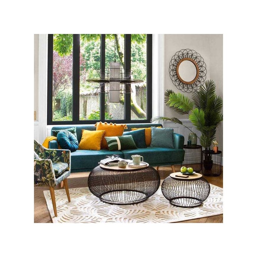 Atmosphera POMPONS decorative cushion, 40 x 40 cm, marine colors – 2