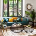 Atmosphera POMPONS decorative cushion, 40 x 40 cm, marine colors Atmosphera POMPONS decorative cushion, 40 x 40 cm, marine colors