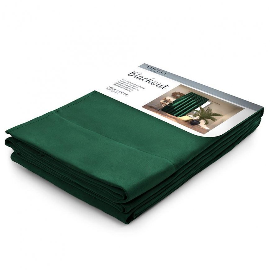 AmeliaHome CURT/AH/BLACKOUT/PLEAT/D.Green/140X245/1PC – 3