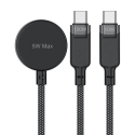 Acefast C6-11 USB-C 3in1 kabelis - 2x USB-C / Qi 480Mb/s 100W 1.2m - Melna krāsa Acefast C6-11 USB-C 3in1 kabelis - 2x USB-C / Qi 480Mb/s 100W 1.2m - Melna krāsa