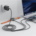 Acefast C6-11 USB-C 3in1 kaapeli - 2x USB-C / Qi 480Mb/s 100W 1.2m - Musta väri Acefast C6-11 USB-C 3in1 kaapeli - 2x USB-C / Qi 480Mb/s 100W 1.2m - Musta väri