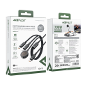 Acefast C6-11 USB-C 3in1 kaabel - 2x USB-C / Qi 480Mb/s 100W 1.2m - Musta värvi Acefast C6-11 USB-C 3in1 kaabel - 2x USB-C / Qi 480Mb/s 100W 1.2m - Musta värvi