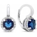 Brilio Silver Unique silver earrings with blue zirconia EA431WB