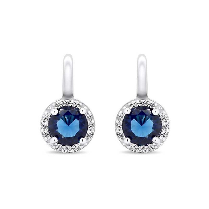 Brilio Silver Unique silver earrings with blue zirconia EA431WB – 2