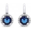 Brilio Silver Unique silver earrings with blue zirconia EA431WB
