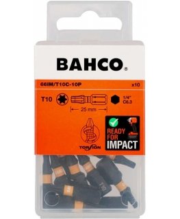 Impact sockets Bahco 66IM T10 25mm, 10 pieces blister